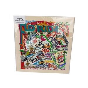 Catstudio Florida Fine Art Print Giclee Archival Paper Sunshine State Map